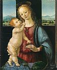 Leonardo Da Vinci Canvas Paintings - Madonna and Child with a Pomegranate